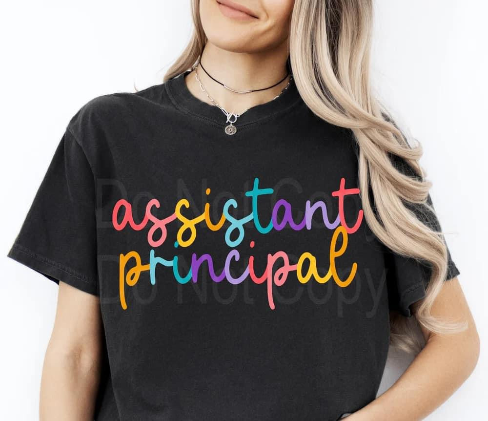 Colorful Cursive School Staff