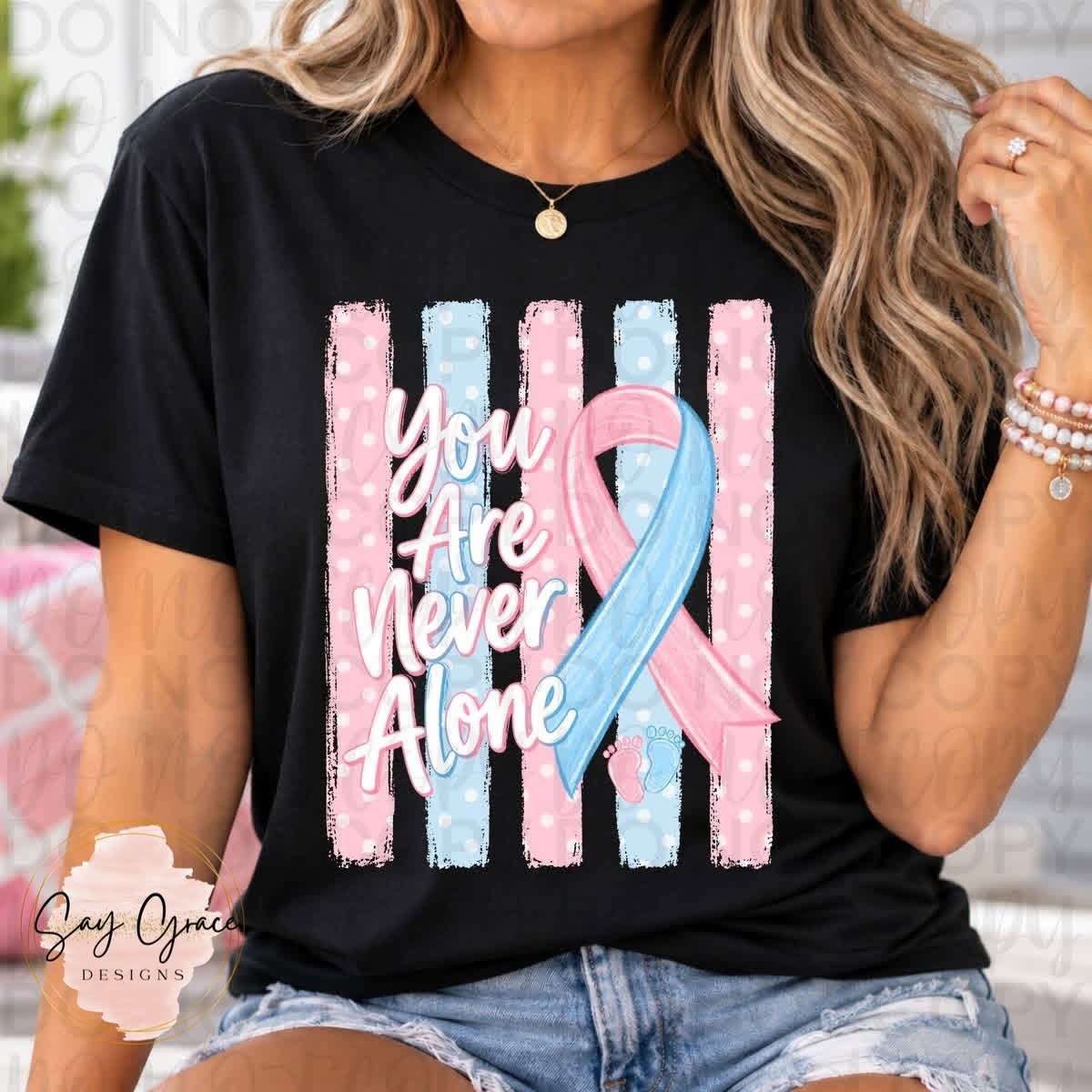 You Are Never Alone Pregnancy and Infant Loss Awareness Rainbow