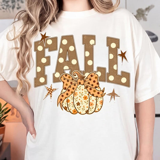 Fall Varsity Polka Dot with Pumpkin