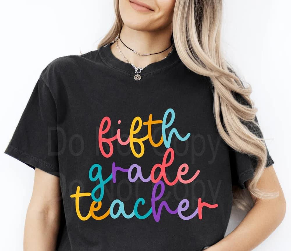 Colorful Cursive School Staff