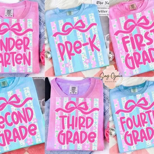 Grade Levels Bow and Stripes