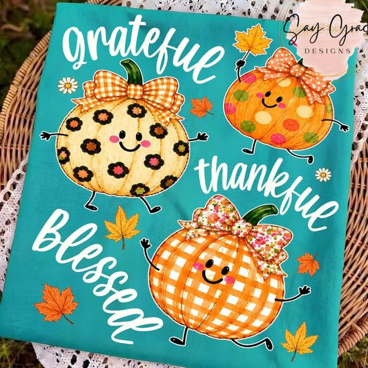 Grateful Thankful Blessed Pumpkins