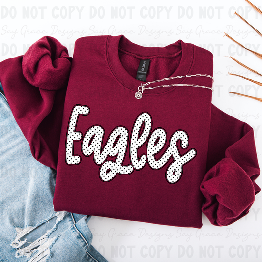 Eagles Polka Dot Script