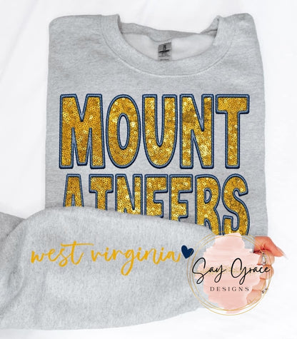 Faux Embroidery Sequin Football Teams