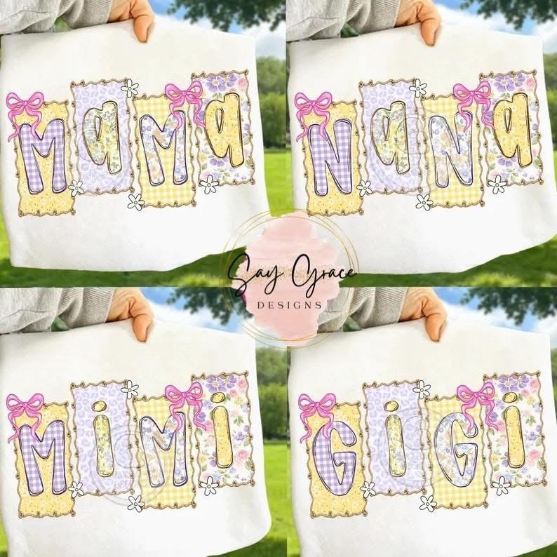 Mama/Mimi/Nana/Gigi Purple/Yellow