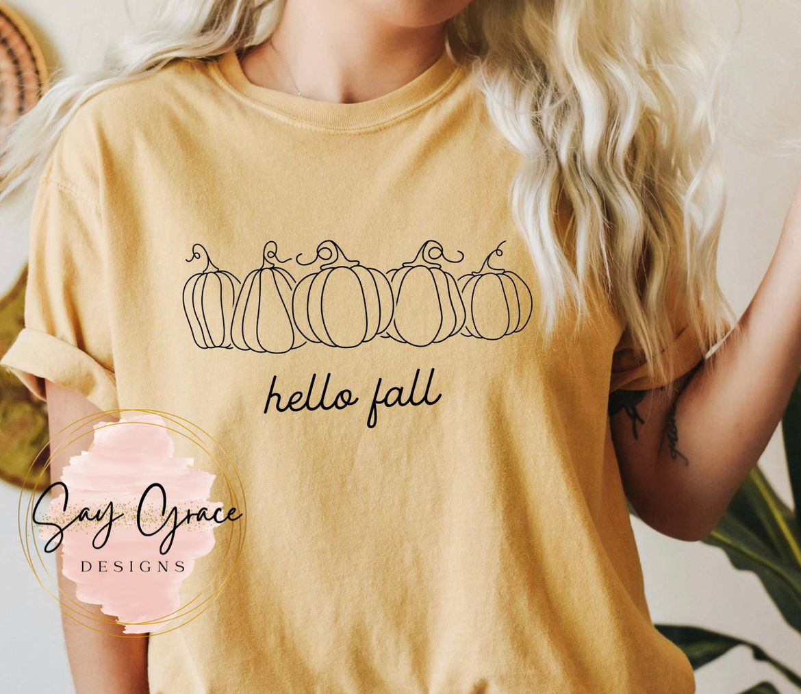 Hello Fall Black Ink – Say Grace Designs