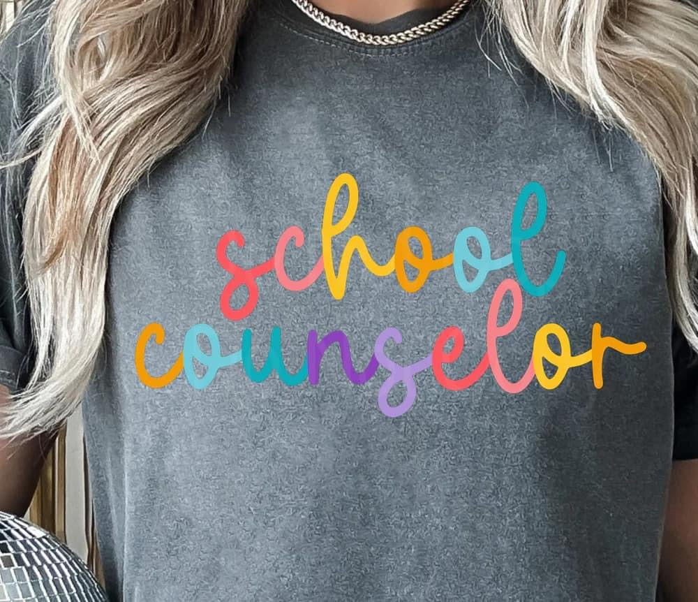 Colorful Cursive School Staff