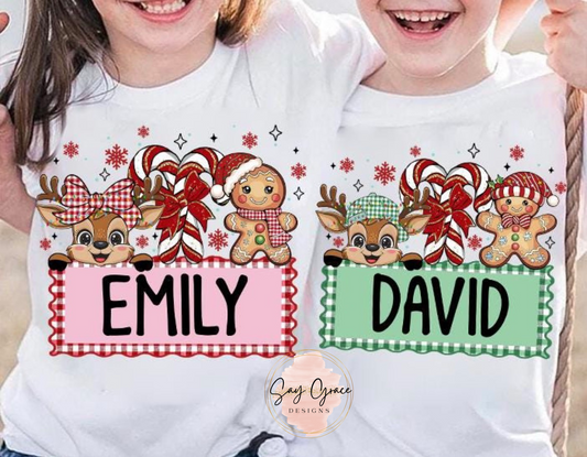 Reindeer/Gingerbread Man Personalized
