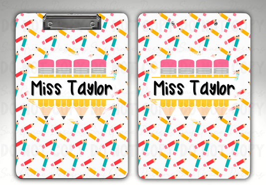 Quad Pencils Personalized Clipboard