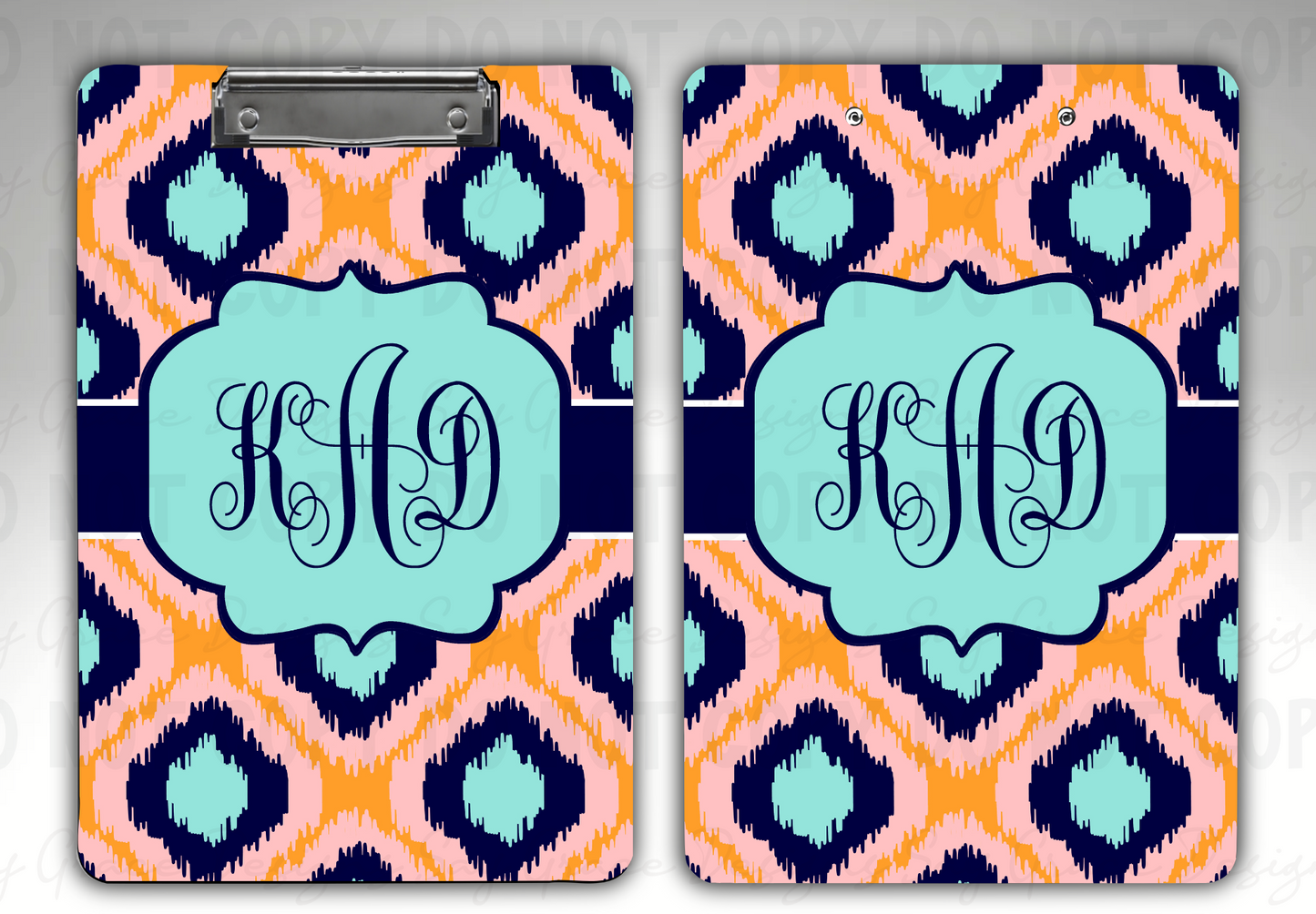 Orange/Navy Personalized Clipboard