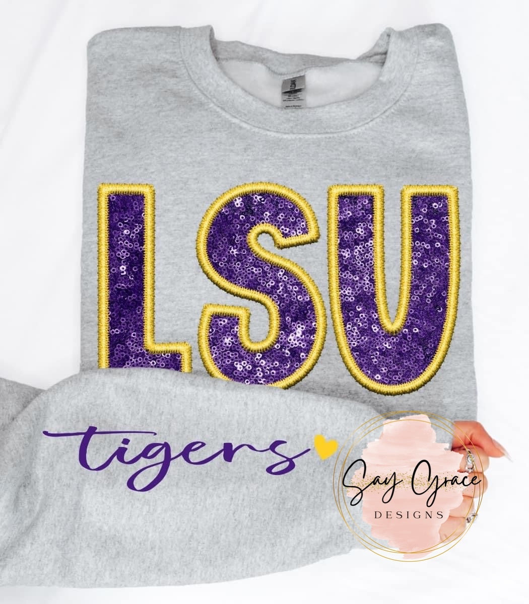 Faux Embroidery Sequin Football Teams