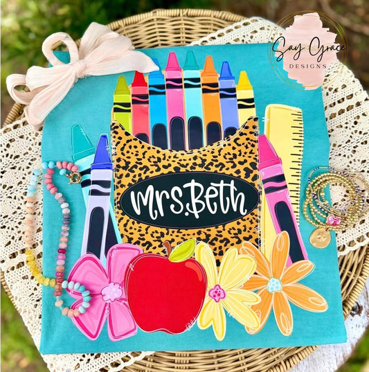 Leopard Crayon Box Personalized