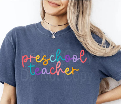 Colorful Cursive School Staff