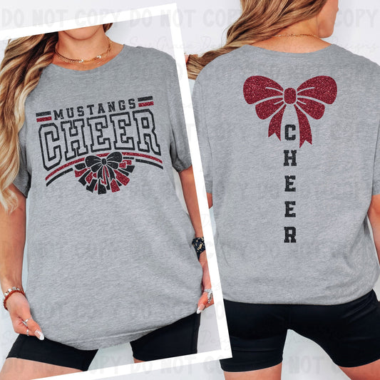 SEMS Cheerleading Bow Faux Glitter -  Personalized