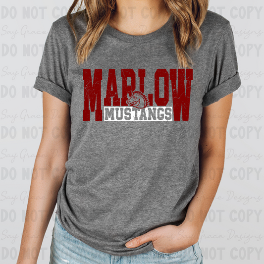 Marlow Mustangs Distressed