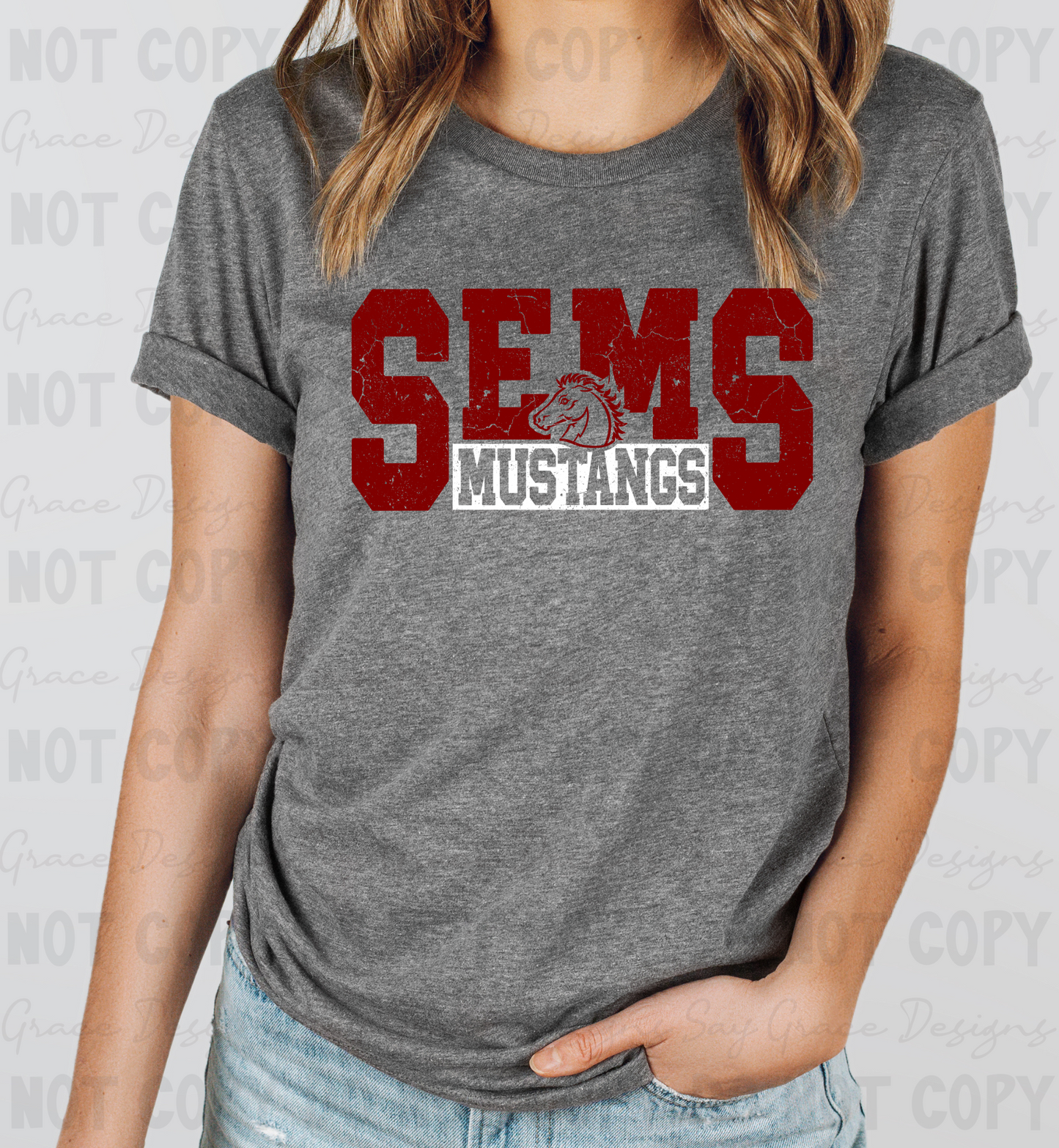 SEMS Mustangs Distressed