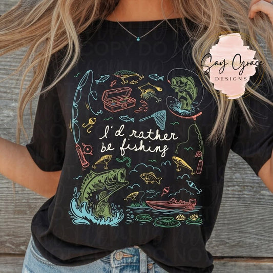 I'd Rather Be Fishing Doodle