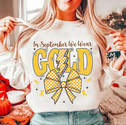 In September We Wear Gold Checkered