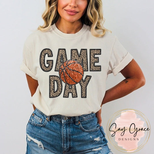 Game Day Basketball FAUX Chenille