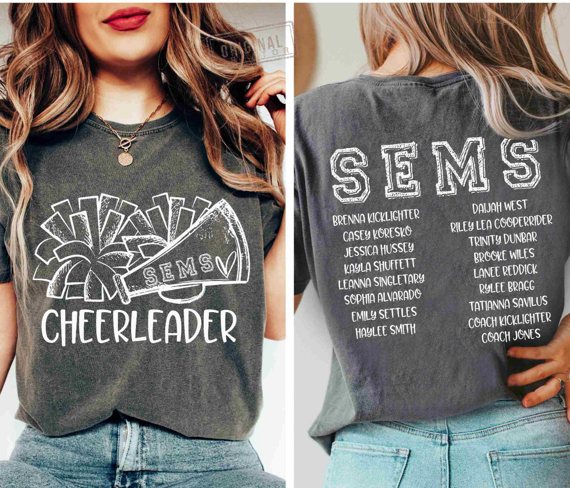 SEMS Cheerleader -Front and Back