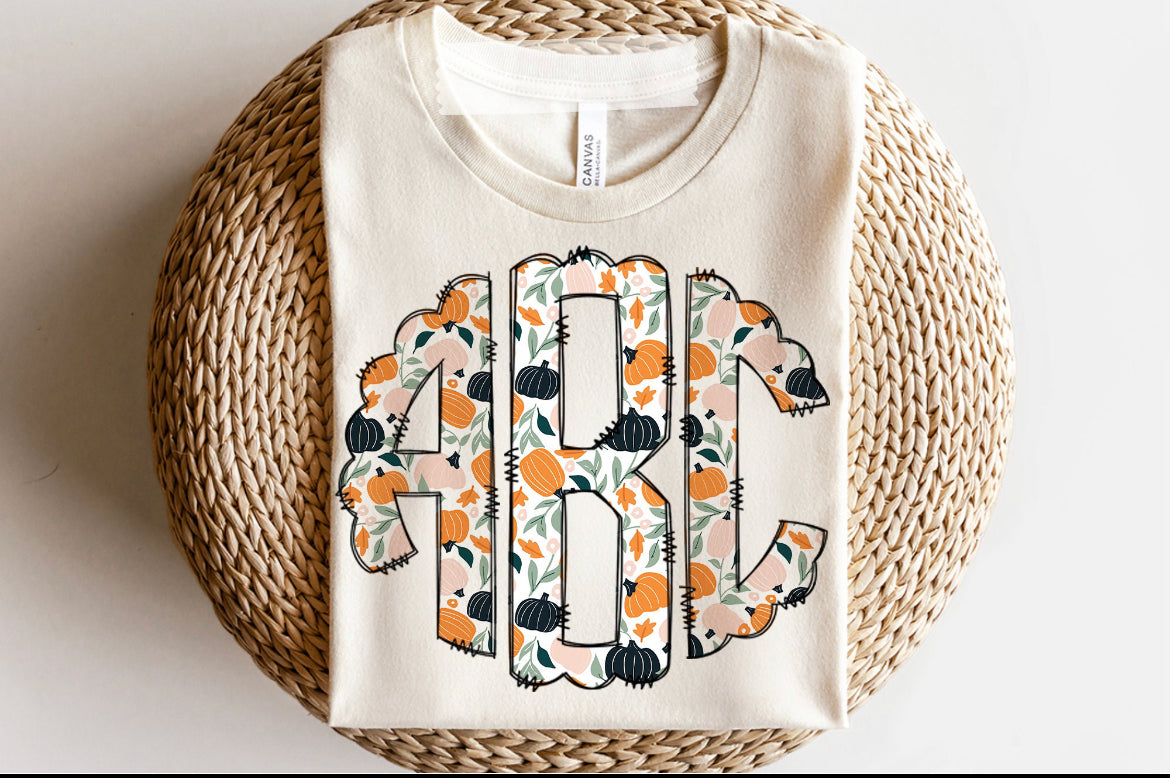 Boho Pumpkin Monogram