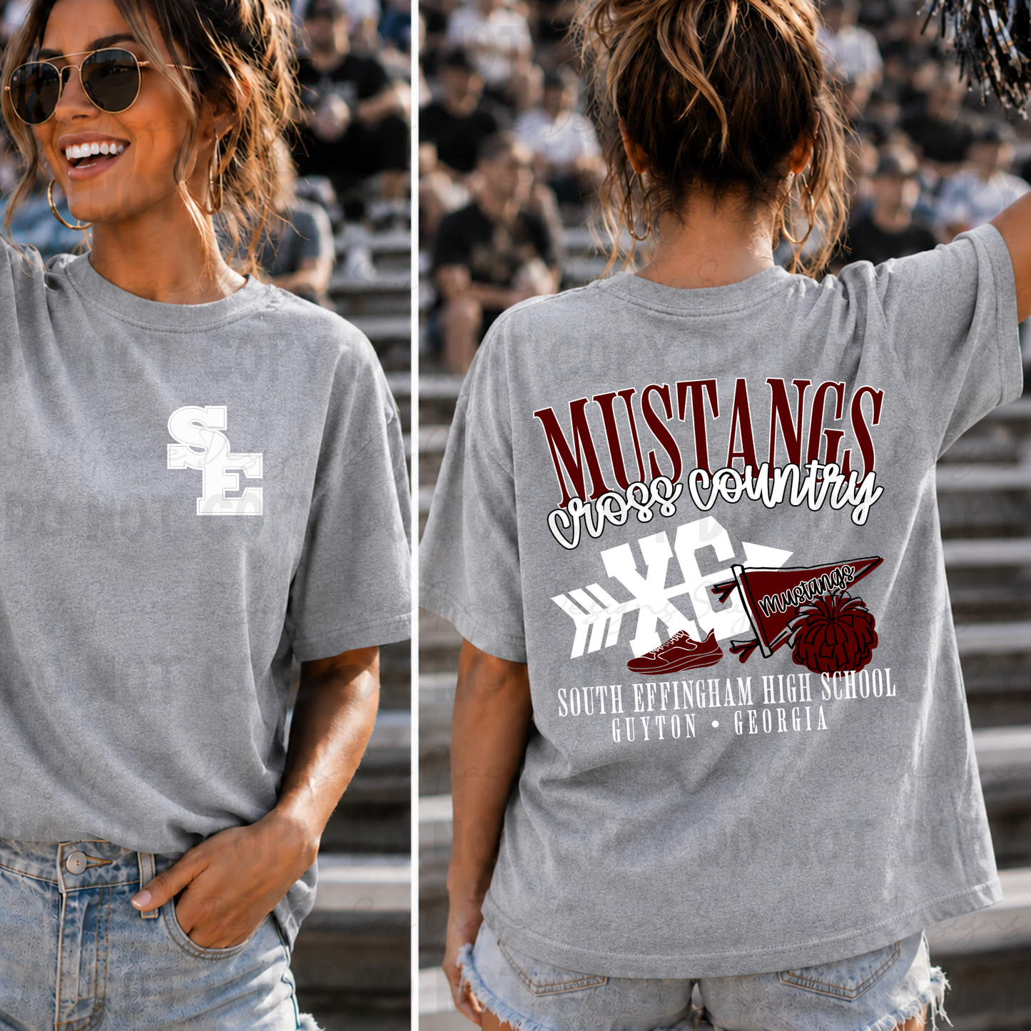 MUSTANGS SEHS Cross County Front and Back