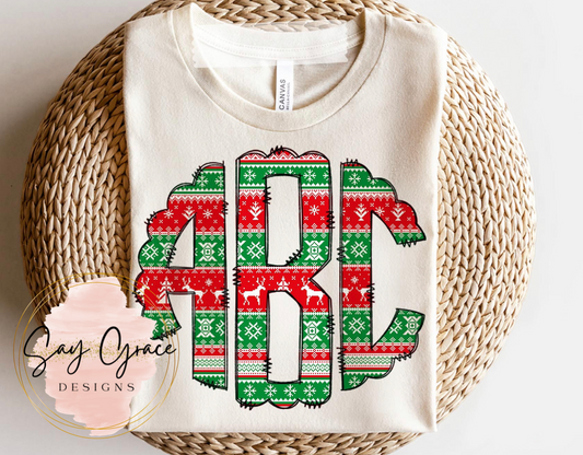 Christmas Sweater Monogram