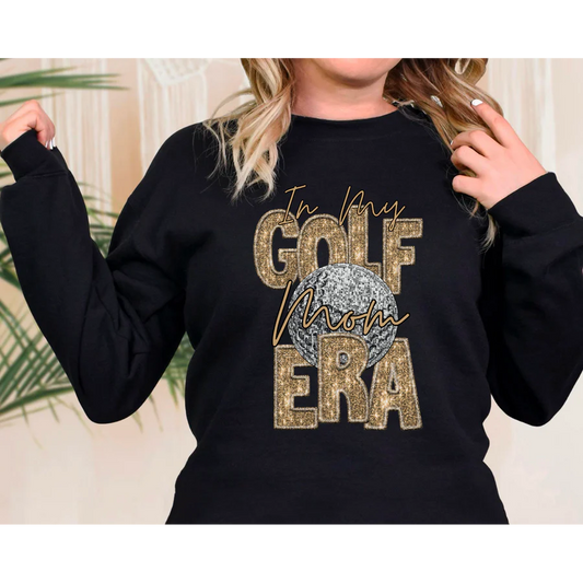 Golf Mom Faux Glitter Gold