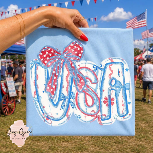 USA Red Polka Dot Bow