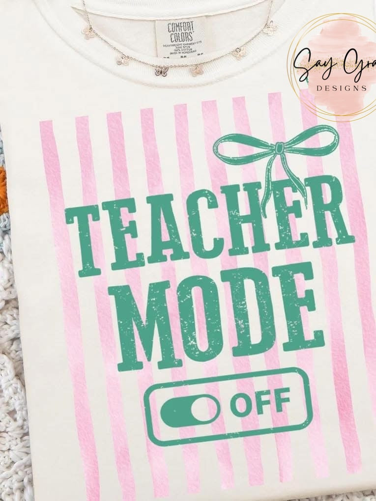 Teacher Mode Off Pink Stripe