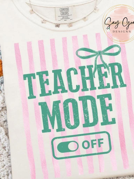 Teacher Mode Off Pink Stripe