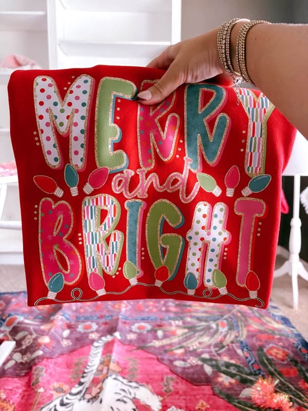 Merry and Bright Pattern with Lights