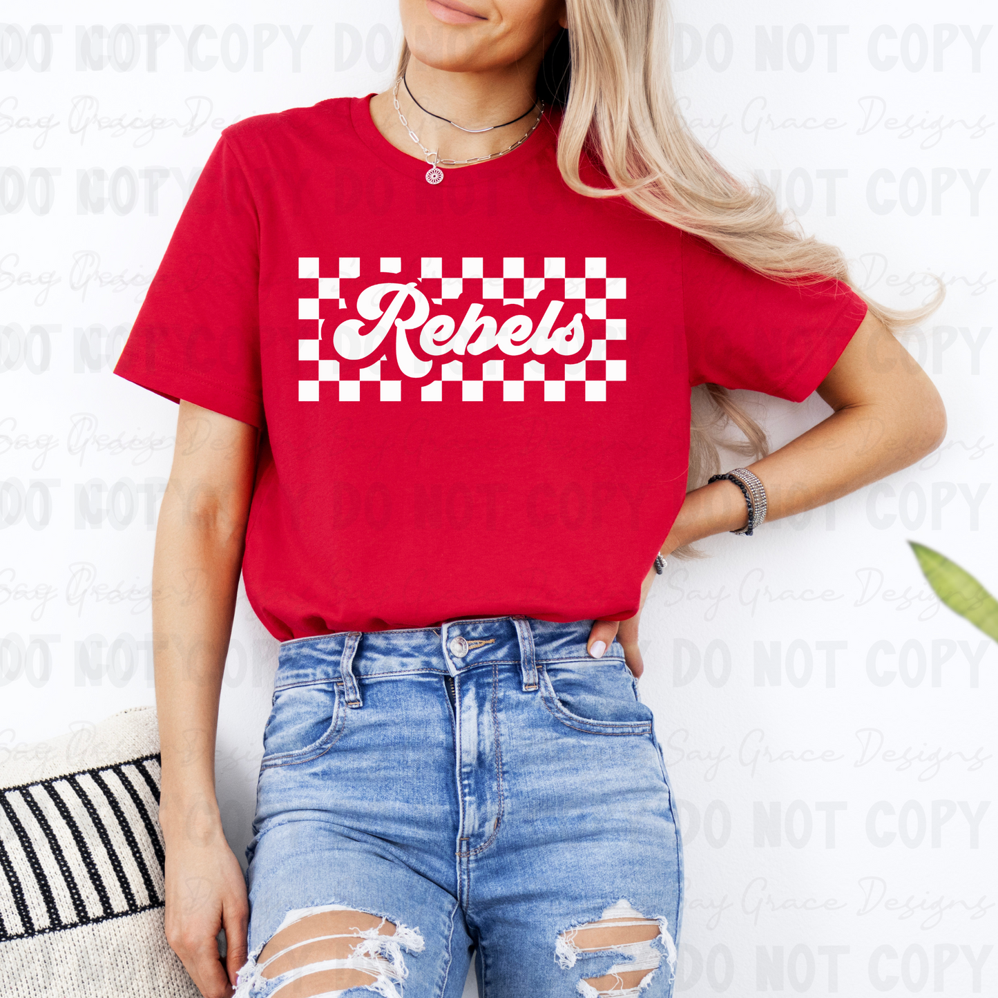 Rebels Checkered Rectangle