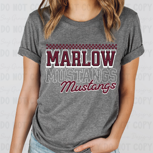 Marlow Mustangs Top Checkered