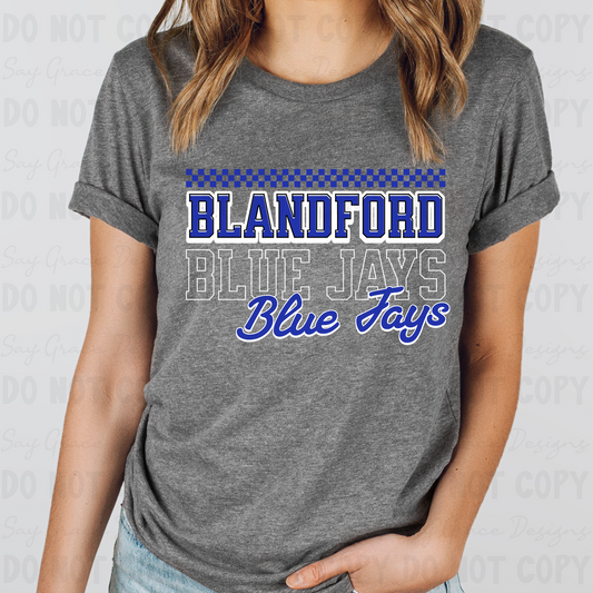 Blandford Blue Jays Top Checkered