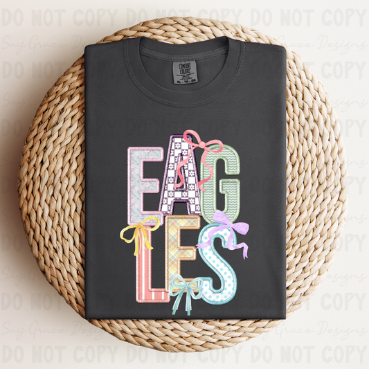 Eagles Bow Faux Embroidery