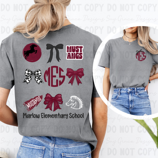 Marlow Elementary Mustangs Collage-Front and Back