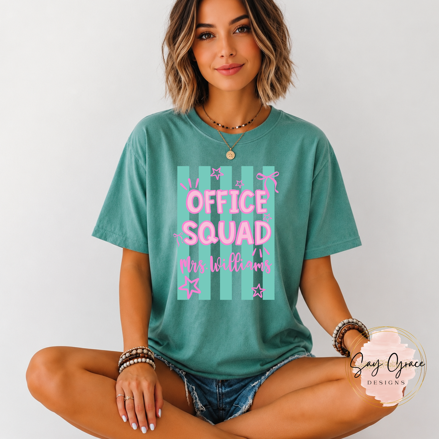 Office Squad Stripes Personalized