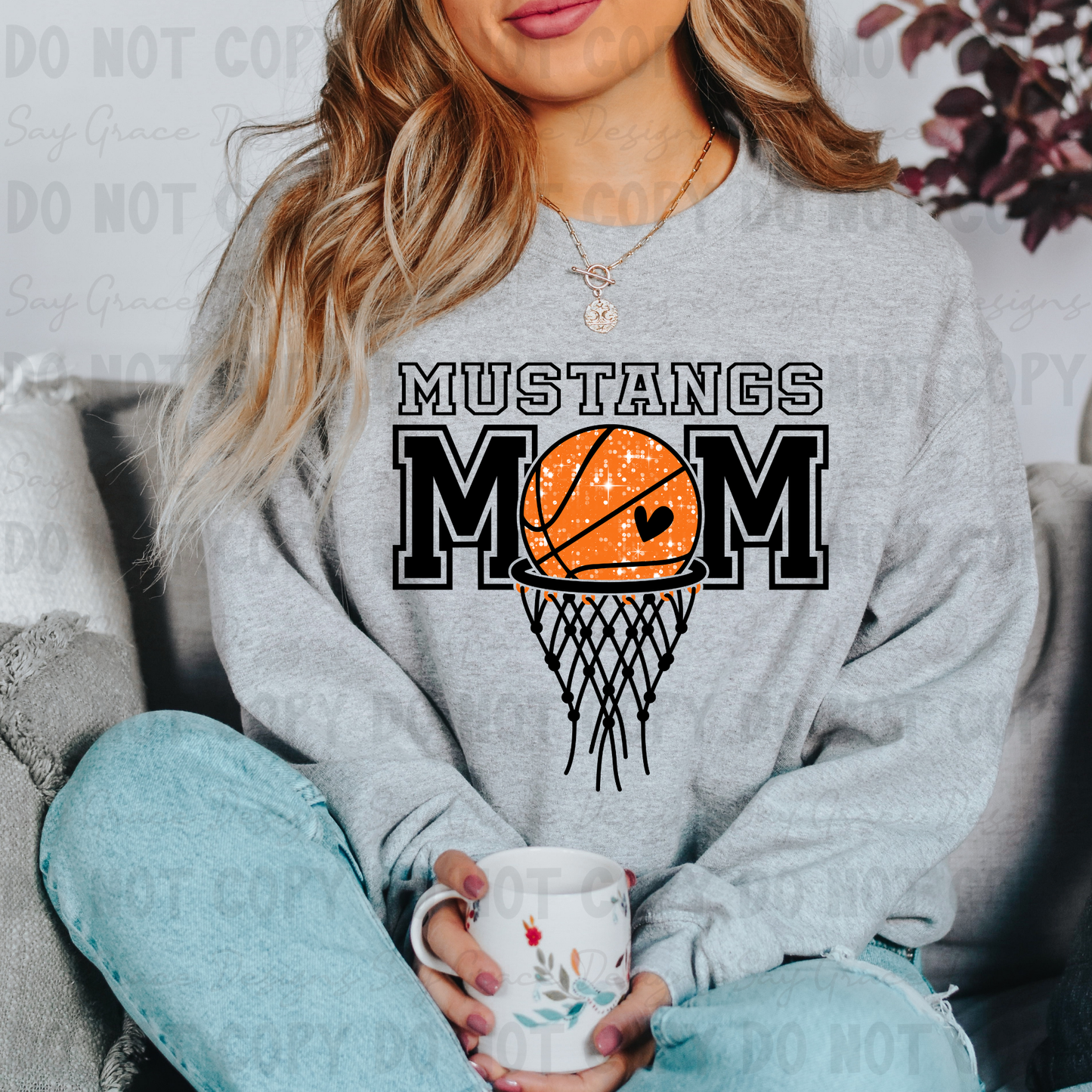 MUSTANGS Basketball Mom Color