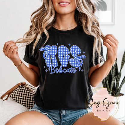 Mascot Gingham School Initials