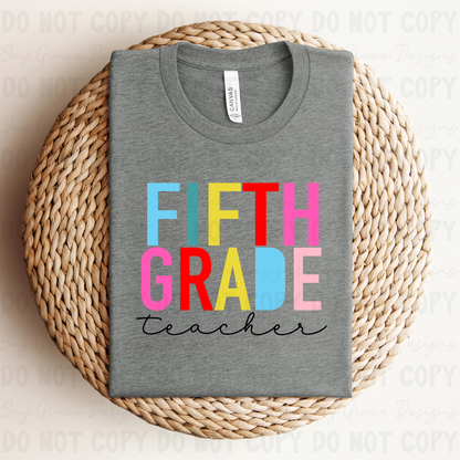 Colorful Block Letters Grades/Specials