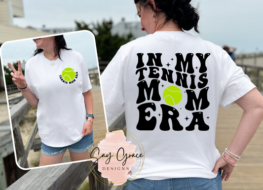 Tennis Mom Era Black - Front and Back