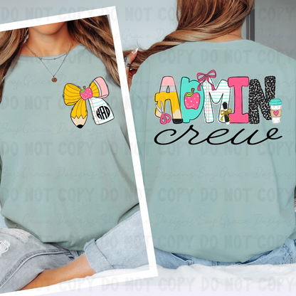 Teach Me Monogram/School Font Grade Level & Occupation - Front and Back