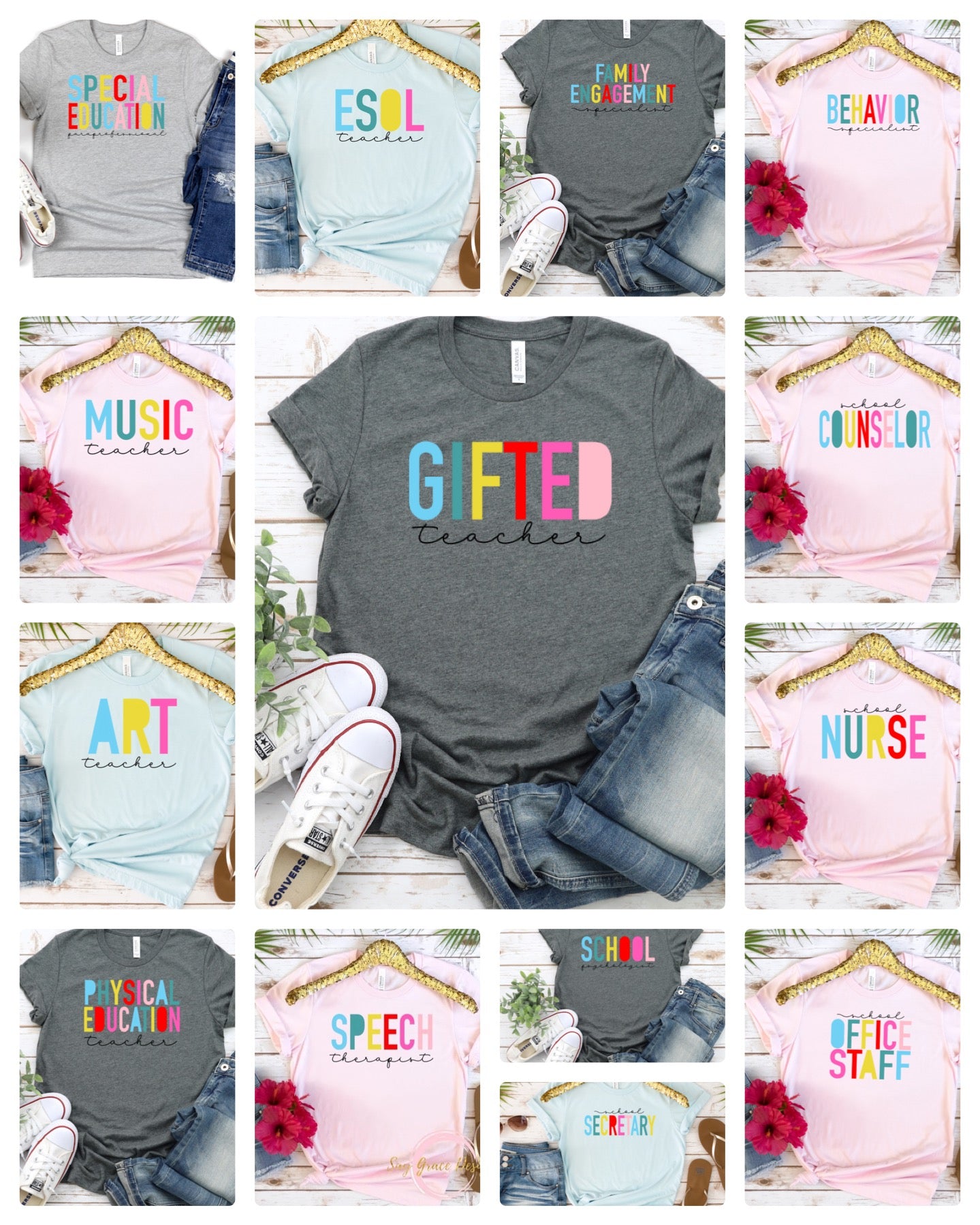 Colorful Block Letters Grades/Specials