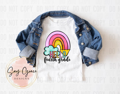 Rainbow Hello Grade Design