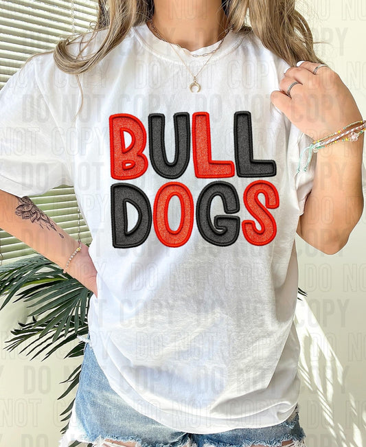 Bulldogs Faux Embroidery