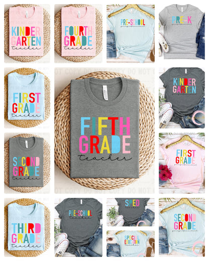 Colorful Block Letters Grades/Specials