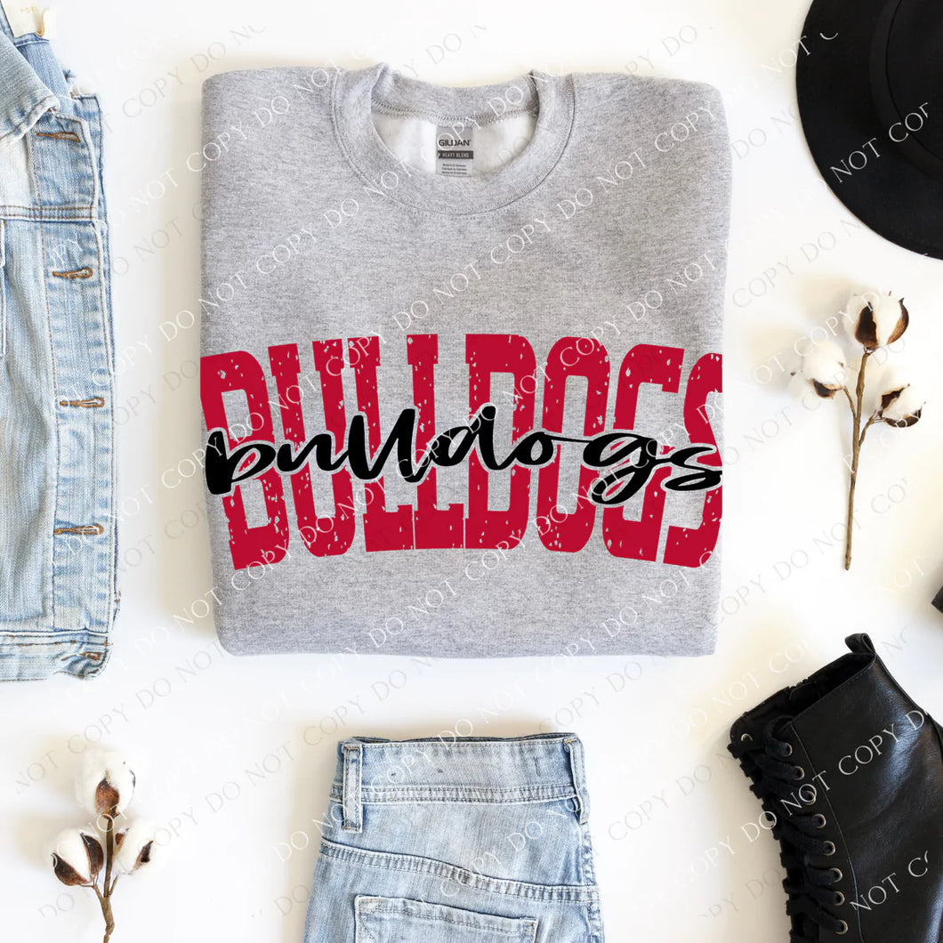 Bulldogs Distressed Cutout - Youth