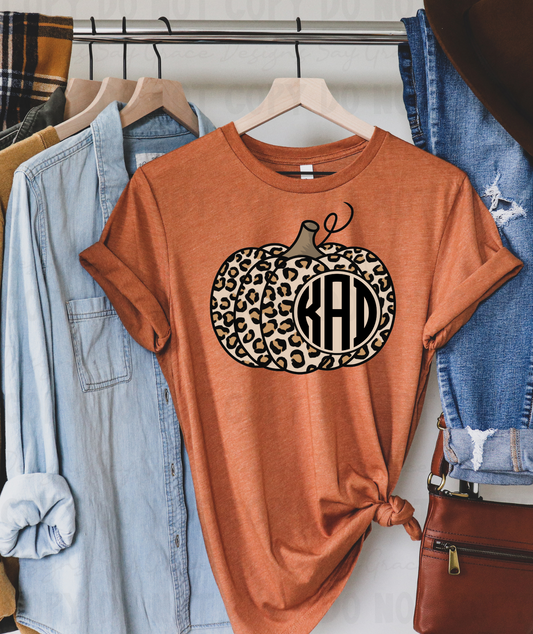 Pumpkin Leopard Monogram