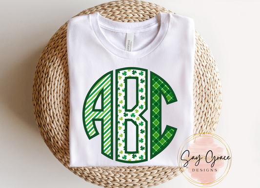 Stripe Clover Plaid Monogram